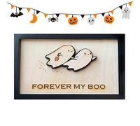 Gungtj Wooden Ghost Decoration, Decorative Wall Art, Funny Pranks Ornament, Rustic Design, Sturdy Material, (1 pezzo, Brown), Perfect for Party Favors and Haunted House Decorations