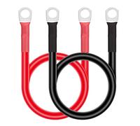 GUNGY 2 Pezzi Cavi Batteria Auto 50cm 14mm² Cavi Inverter Batteria 6AWG 12V Cavo Batteria con Capicorda ad Occhielli M10 per Camion Moto Marina Solare Rosso e Nero