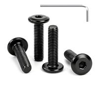 GUNGY 20 Pezzi Viti a Testa Piatta M8 x 16 mm Nero Vite a Testa con Innesto Esagonale in Acciaio Inossidabile A2 V2A Bulloni per Mobili Filettatura Completa con Chiave Allen