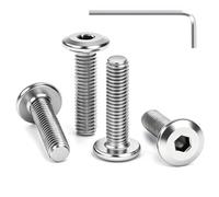 GUNGY 25 Pezzi Viti a Testa Piatta M4 x 16 mm Vite a Testa con Innesto Esagonale in Acciaio Inossidabile A2 V2A Bulloni per Mobili Filettatura Completa con Chiave Allen