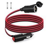 GUNGY 2M Prolunga Accendisigari 12V/24V Presa Accendisigari Auto con Interruttore 16AWG Cavo di Prolunga Spinotto Accendisigari Impermeabile con Fusibile 15A per Camper Caravan Frigo Compressore