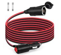 GUNGY 3 Metri Prolunga Accendisigari 12V/24V Presa Accendisigari con Interruttore 16AWG Cavo di Prolunga Auto Impermeabile con Fusibile 15A per Camper Caravan Frigo Compressore