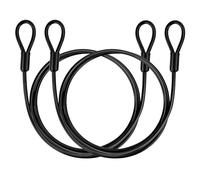 GUNGY Cavo Antifurto per Biciclette Cavo di Sicurezza Bici in acciaio 1m di Lunghezza 4mm Spessore con Rivestimento in PVC per Lucchetti Lucchetto a U o Disco Nero 2 pezzi