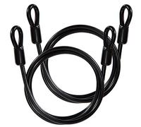 GUNGY Cavo Antifurto per Biciclette Cavo di Sicurezza Bici in acciaio 1m di Lunghezza 6mm Spessore con Rivestimento in PVC per Lucchetti Lucchetto a U o Disco Nero 2 pezzi