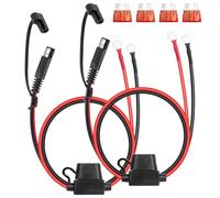 GUNGY Cavo Connettore SAE 60cm 16 AWG Connettore Batteria SAE a Terminale ad Anello Cavo Prolunga Batteria con Fusibile 10A per Ricarica Batterie di Auto Moto 2 Pezzi