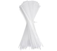 GUNGY Fascette Plastica Bianche 200 x 4,8 mm Fascette Elettricista Nylon per Cablaggio Cable Management Giardinaggio Forza di Rottura 22kg 100 Pezzi
