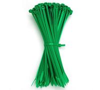 GUNGY Fascette Plastica Verde 200 x 4,8mm Fascette Elettricista Nylon per Cablaggio Cable Management Giardinaggio Forza di Rottura 22kg 100 Pezzi