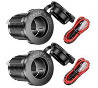 GUNGY Presa Accendisigari 12V/24V DC Adattatore Universale Impermeabile per Accendisigari con Cavo di Collegamento da 60cm Fusibile 10A per Auto Navi Moto 2 Pezzi