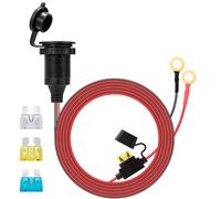 GUNGY Presa Accendisigari con Cavo Prolunga 2M 14AWG Presa Accendisigari Auto 12V/24V DC Impermeabile Installabile con 20A Fusibile per Auto Barca Moto