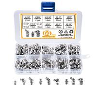 GUNGY Set di Ingrassatori Testina Ingrassatore M6 M8 M10 Métrico Grasso Raccordo Assortimento 45° 90° 180° con Scatola Portaoggetti 60 Pezzi