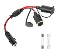 GUNGY Spinotto Accendisigari Auto 12V/24V 1 a 2 Splitter Presa Accendisigari 25cm 16AWG Cavo di Prolunga Accendisigari Auto con Fusibile 15A per Camper Caravan