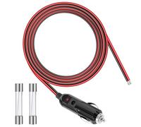 GUNGY Spinotto Accendisigari Auto 12V Presa Accendisigari Cavo Prolunga 2M 14AWG Spina Accendisigari Maschio con Fusibile 15 A per Auto SUV Camper
