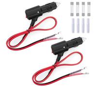 GUNGY Spinotto Accendisigari Auto con Interruttore 12V/24V Presa Accendisigari Cavo Prolunga 60cm 14AWG Spina Accendisigari Maschio con Fusibile 15 A per Auto SUV Camper 2 Pezzi