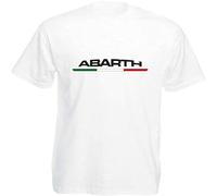 Guniangjia Zest Mens Short Sleeve Abarth T-Shirt Various F500 Abarth Car Enthusiast White S