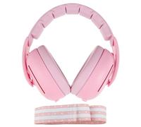 Guniata Paraorecchie pieghevole per bambini, con fascia regolabile e cancellazione del rumore, per bambini fino a 48 mesi, adatto per dormire, viaggiare, in ambienti rumorosi, Colore: rosa., 16x19 cm