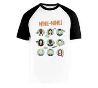 Gunmant Brooklyn 99 Characters Maglietta da Baseball Bianca Girocollo a Maniche Corte Unisex da Donna Uomo T-Shirt Mens Womens M
