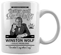 Gunmant Mr Wolf Solves Problems Ceramic White Mug Coffee Tea Water Cup Office Home