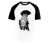 Gunmant See You Space Cowboy Bebop Maglietta da Baseball Bianca Girocollo a Maniche Corte Unisex da Donna Uomo T-Shirt Mens Womens M
