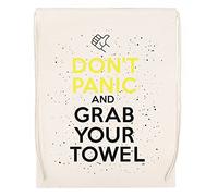 GUNMANTOR Don't Panic And Grab Your Towel Biege Sport Borsa da Palestra da Vviaggio Resistente Ecologica Drawstring Gym bag