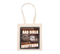 GUNMANTOR Ho Sentito Che Ti Piacciono Le Cattive Ragazze Borsa Della Spesa Beige Riutilizzabile Durevole Ecologico Reusable Shopping Bag