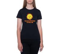 GUNMANTOR Il Sole Sta Cercando di Uccidermi Maglietta Nero da Donna a Maniche Corte Girocollo