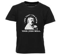 GUNMANTOR Manifesto della Democrazia Judo Maglietta Nero Girocollo Manica Corta per Bambini Ragazzi Ragazze