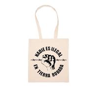 GUNMANTOR Nessuno È Illegale Sulla Terra Rubata Borsa Della Spesa Beige Riutilizzabile Durevole Ecologico Reusable Shopping Bag