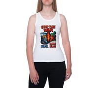 GUNMANTOR No alla Guerra tra Israele E Iran Maglietta Bianca da Donna Senza Maniche