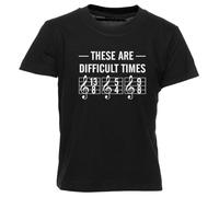 GUNMANTOR Questi Sono Tempi Difficili Maglietta Nero Girocollo Manica Corta per Bambini Ragazzi Ragazze