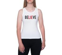 GUNMANTOR U2 The Fly Zoo TV Believe Testo Maglietta Bianca da Donna Senza Maniche