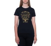 GUNMANTOR Vintage Ketterdam Crow Club Six of Crows Maglietta Nero da Donna a Maniche Corte Girocollo T-Shirt Womens Black