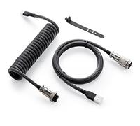 GUNMJO Cavo USB C a spirale Pro Custom per tastiera da gioco, cavo per tastiera meccanica a doppia manica con Aviator in metallo staccabile, da USB-C a USB-A, 1,5 m, colore nero carbonio