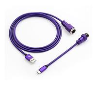 GUNMJO Pro 304 Cavo USB C dritto in acciaio inox per tastiera da gioco, cavo per tastiera meccanica con aviatore in metallo staccabile per tastiera del computer, 1,6 m da USB-C a USB-A, colore viola