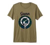 Gunn Clan Scozzese Nome Stemma Tartan Maglietta Premium