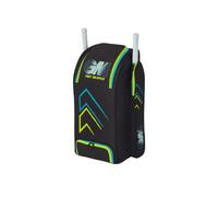 Gunn & Moore GM - Borsone da cricket, resistente poliestere 600 denari, S, M, L o XL, blu, blu e rosso, nero e blu o nero, ciano e fluo, Nero/Ciano/Fluoro, Medium - 85 Litres, Livello 3-707