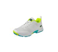 Gunn & Moore Scarpe da Cricket Aion Unisex, Bianco Giallo Fluro Blu, 42 2/3 EU