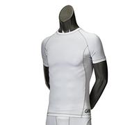 Gunn & Moore Teknik Base Layer Short Sleeve, Camicie Uomo, Bianco/Argento, M