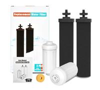 Gunneran Berkey Gravity Water Filter Replacement, 2 filtri a carbone nero e 2 filtri fluoruro bianco, compatibili con purificatori Berkey, confezione da 4