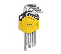 Gunpla Chiavi a Brugola Torx 9 Pezzi - Set di Chiave Brugola Esagonali/Chiavi di Allen Professionali da T10 a T50, Forma L con Braccio ungo, CR-V