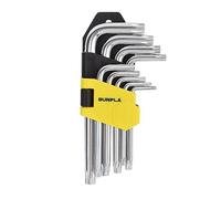 Gunpla Set Chiavi Torx 9 pezzi T10-T50 con Foro, Chiavi Esagonali a Brugola Braccio Corte, Forma L, ideale per gli appassionati e professionisti del fai-da-te
