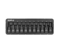 Gunpla Set di 11 chiavi a bussola Torx da 3/8", in acciaio al cromo vanadio S2, resistenti, con vassoio portaoggetti
