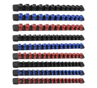 Gunpla Set di 9 Porta Bussole SAE o Metric Con 129 Clips - 1/4" x48, 3/8"x45, 1/2" x 36 - Organizer Porta Utensili da Parete