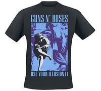 Guns N' Roses 1991 Illusion Uomo T-Shirt Nero 100% Cotone Regular