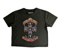 Guns N' Roses Crop Top T Shirt Appetite for Destruction Ufficiale da Donna Verde Size L