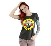 Guns N' Roses Donna Bullet Logo Maglietta Small Grafite Luce