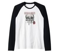 Guns 'n' Roses Hard Rock Band Flower Skull by Rock Off Maglia con Maniche Raglan