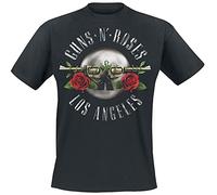 Guns N' Roses Los Angeles Seal Uomo T-Shirt Nero 100% Cotone Regular