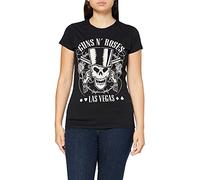 Guns N Roses - T-Shirt # Xxl Black Femmina # Top Hat, Skull & Pistols Las Vegas