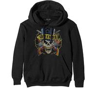 Guns N' Roses Top Hat Cappuccio, Nero (Black Black), Medium Uomo
