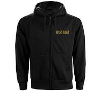 Guns N' Roses Classic Logo (Back Print) Cappuccio, Nero (Black Black), Large Uomo